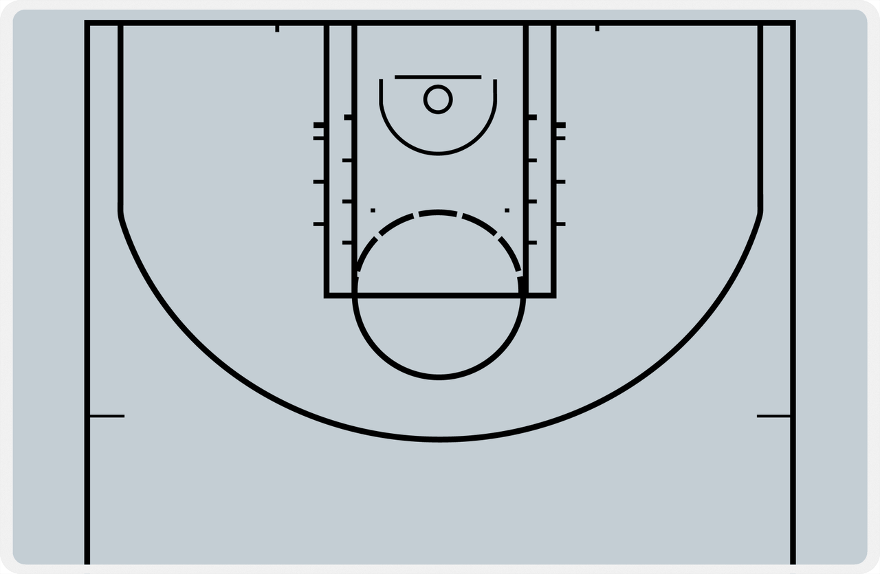 Basketball Court Laminated Placemat - Write on with Dry Erase Markers -  View