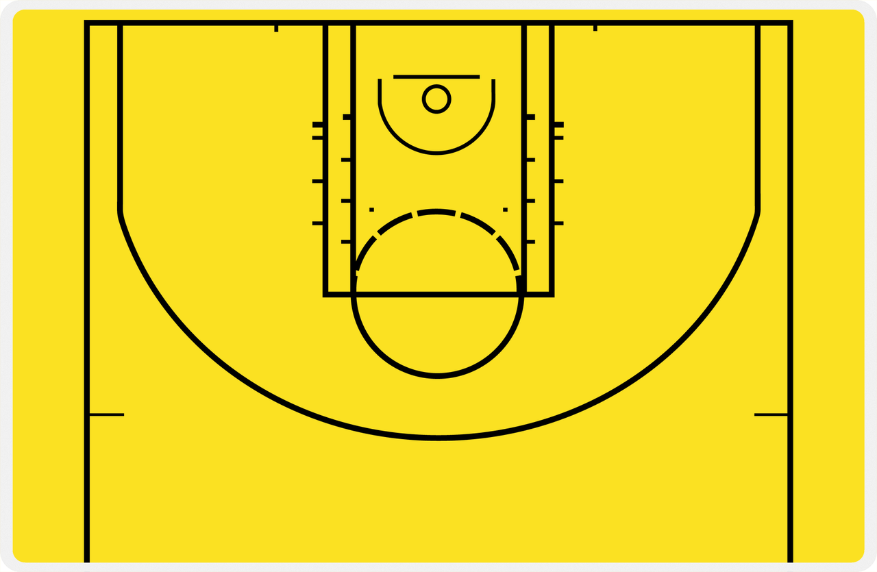 Basketball Court Laminated Placemat - Write on with Dry Erase Markers -  View