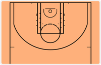 Thumbnail for Basketball Court Laminated Placemat - Write on with Dry Erase Markers -  View