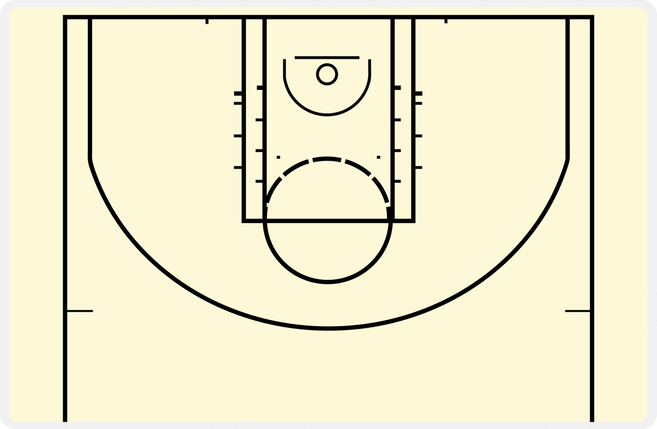 Basketball Court Laminated Placemat - Write on with Dry Erase Markers -  View
