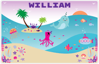 Thumbnail for Personalized Beach Animals Placemat IV - Beach Life - Purple Background -  View