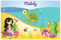 Thumbnail for Personalized Beach Animals Placemat VI - Mermaid's Friends - Asian Mermaid -  View