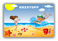 Thumbnail for Personalized Beach Canvas Wrap & Photo Print III - Body Boarding - Black Boy II - Front View