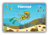 Thumbnail for Personalized Beach Canvas Wrap & Photo Print IV - Scuba Diving - Blond Boy - Front View