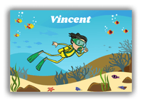 Thumbnail for Personalized Beach Canvas Wrap & Photo Print IV - Scuba Diving - Black Hair Boy - Front View