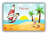 Thumbnail for Personalized Beach Canvas Wrap & Photo Print V - Coastal Windsurfing - Asian Boy - Front View