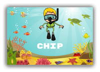 Thumbnail for Personalized Beach Canvas Wrap & Photo Print VIII - Snorkeling Fun - Blond Boy - Front View