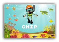 Thumbnail for Personalized Beach Canvas Wrap & Photo Print VIII - Snorkeling Fun - Redhead Boy - Front View