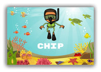 Thumbnail for Personalized Beach Canvas Wrap & Photo Print VIII - Snorkeling Fun - Black Boy I - Front View