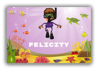 Thumbnail for Personalized Beach Canvas Wrap & Photo Print IX - Snorkeling Fun - Black Girl I - Front View