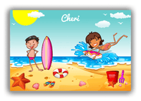 Thumbnail for Personalized Beach Canvas Wrap & Photo Print X - Bodyboarding - Black Girl I - Front View