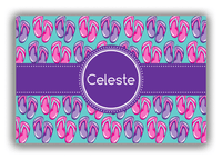 Thumbnail for Personalized Beach Canvas Wrap & Photo Print XIII - Flip Flops - Circle Ribbon Nameplate - Front View