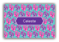 Thumbnail for Personalized Beach Canvas Wrap & Photo Print XIII - Flip Flops - Decorative Rectangle Nameplate - Front View