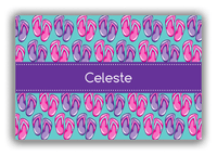 Thumbnail for Personalized Beach Canvas Wrap & Photo Print XIII - Flip Flops - Ribbon Nameplate - Front View