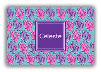 Thumbnail for Personalized Beach Canvas Wrap & Photo Print XIII - Flip Flops - Square Nameplate - Front View