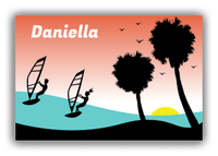 Thumbnail for Personalized Beach Canvas Wrap & Photo Print XVI - Windsurfing - Orange Background - Front View