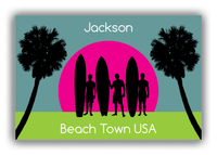 Thumbnail for Personalized Beach Canvas Wrap & Photo Print XVII - Beach Town - Teal Background - Front View