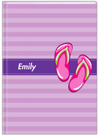 Thumbnail for Personalized Beach Journal XIV - Flip Flops - Horizontal Stripes - Front View