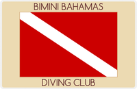 Thumbnail for Personalized Beach Placemat I - Diver Down - Brown Background -  View