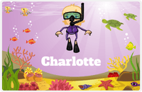 Thumbnail for Personalized Beach Placemat IX - Snorkeling Fun - Blonde Girl -  View