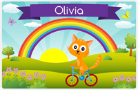 Thumbnail for Personalized Bicycle Placemat I - Animal Cyclist - Cat -  View