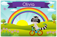 Thumbnail for Personalized Bicycle Placemat I - Animal Cyclist - Racoon -  View