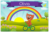 Thumbnail for Personalized Bicycle Placemat I - Animal Cyclist - Bear -  View