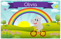 Thumbnail for Personalized Bicycle Placemat I - Animal Cyclist - Hippo -  View