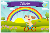 Thumbnail for Personalized Bicycle Placemat I - Animal Cyclist - Dog -  View