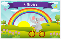 Thumbnail for Personalized Bicycle Placemat I - Animal Cyclist - Elephant -  View