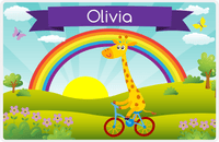 Thumbnail for Personalized Bicycle Placemat I - Animal Cyclist - Giraffe -  View