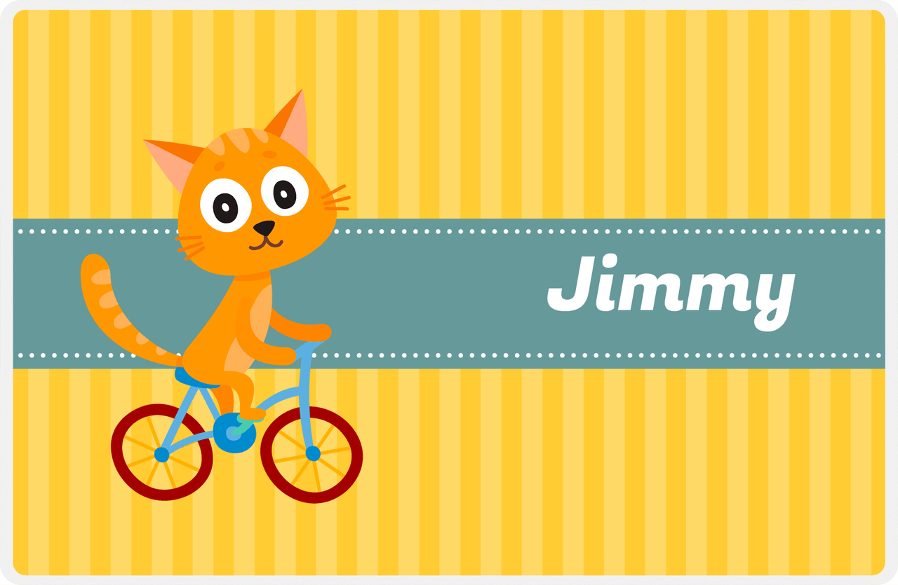 Personalized Bicycle Placemat II - Animal Stripe - Cat -  View