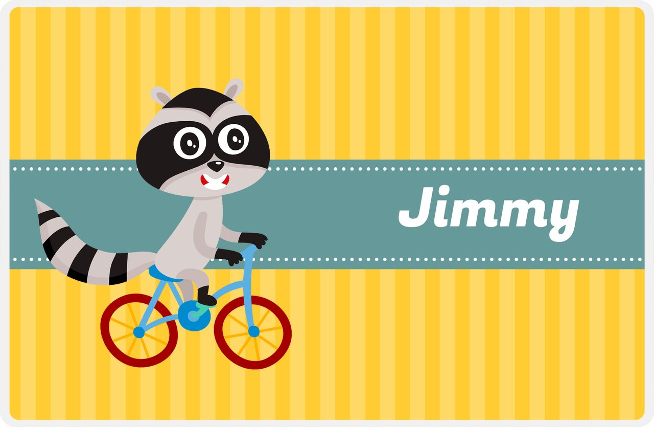 Personalized Bicycle Placemat II - Animal Stripe - Racoon -  View