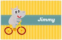 Thumbnail for Personalized Bicycle Placemat II - Animal Stripe - Hippo -  View