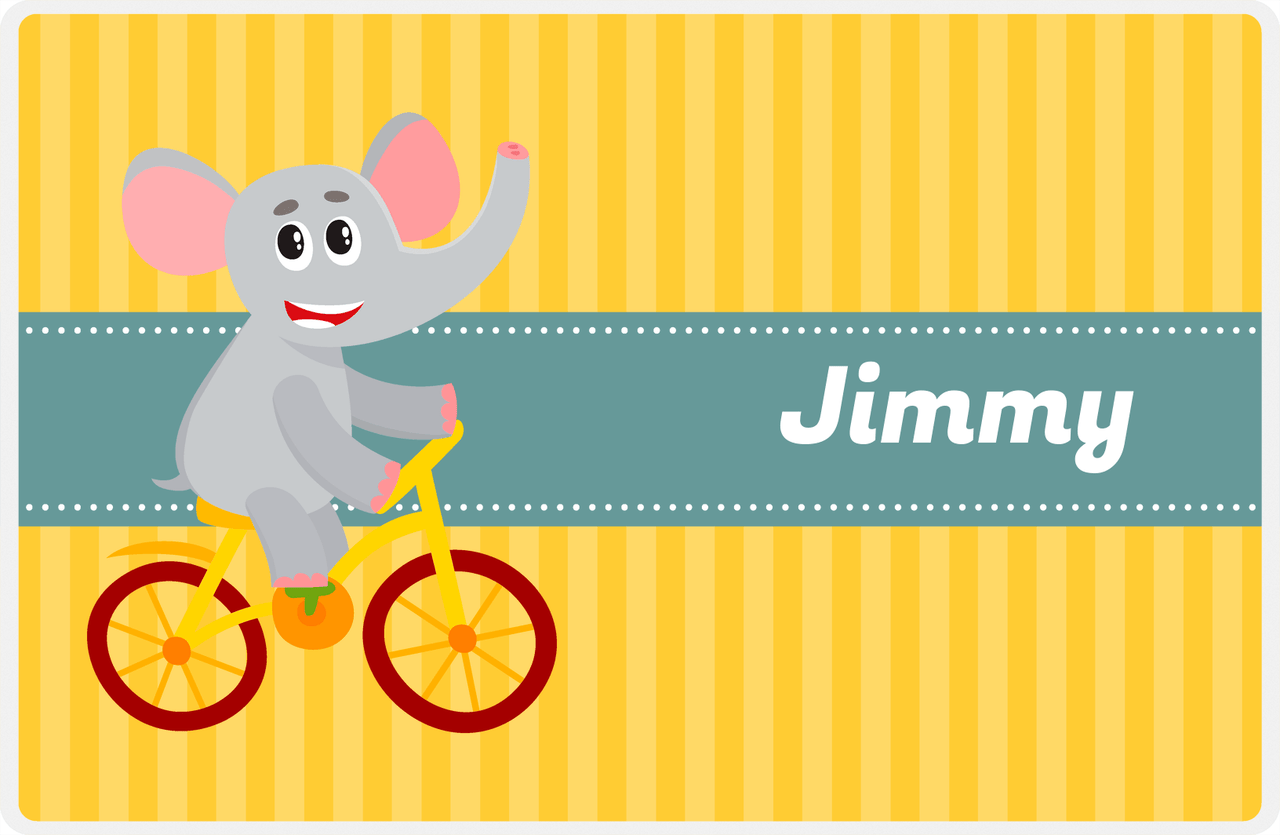 Personalized Bicycle Placemat II - Animal Stripe - Elephant -  View