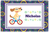 Thumbnail for Personalized Bicycle Placemat III - Wheels Border - Dog -  View