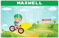 Thumbnail for Personalized Bicycle Placemat IV - Downhill Race - Blond Boy -  View