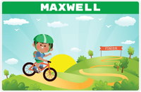 Thumbnail for Personalized Bicycle Placemat IV - Downhill Race - Black Boy I -  View