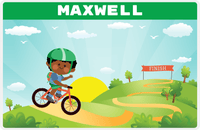 Thumbnail for Personalized Bicycle Placemat IV - Downhill Race - Black Boy II -  View