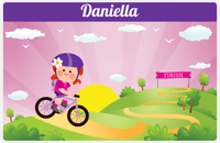 Thumbnail for Personalized Bicycle Placemat V - Downhill Race - Redhead Girl -  View