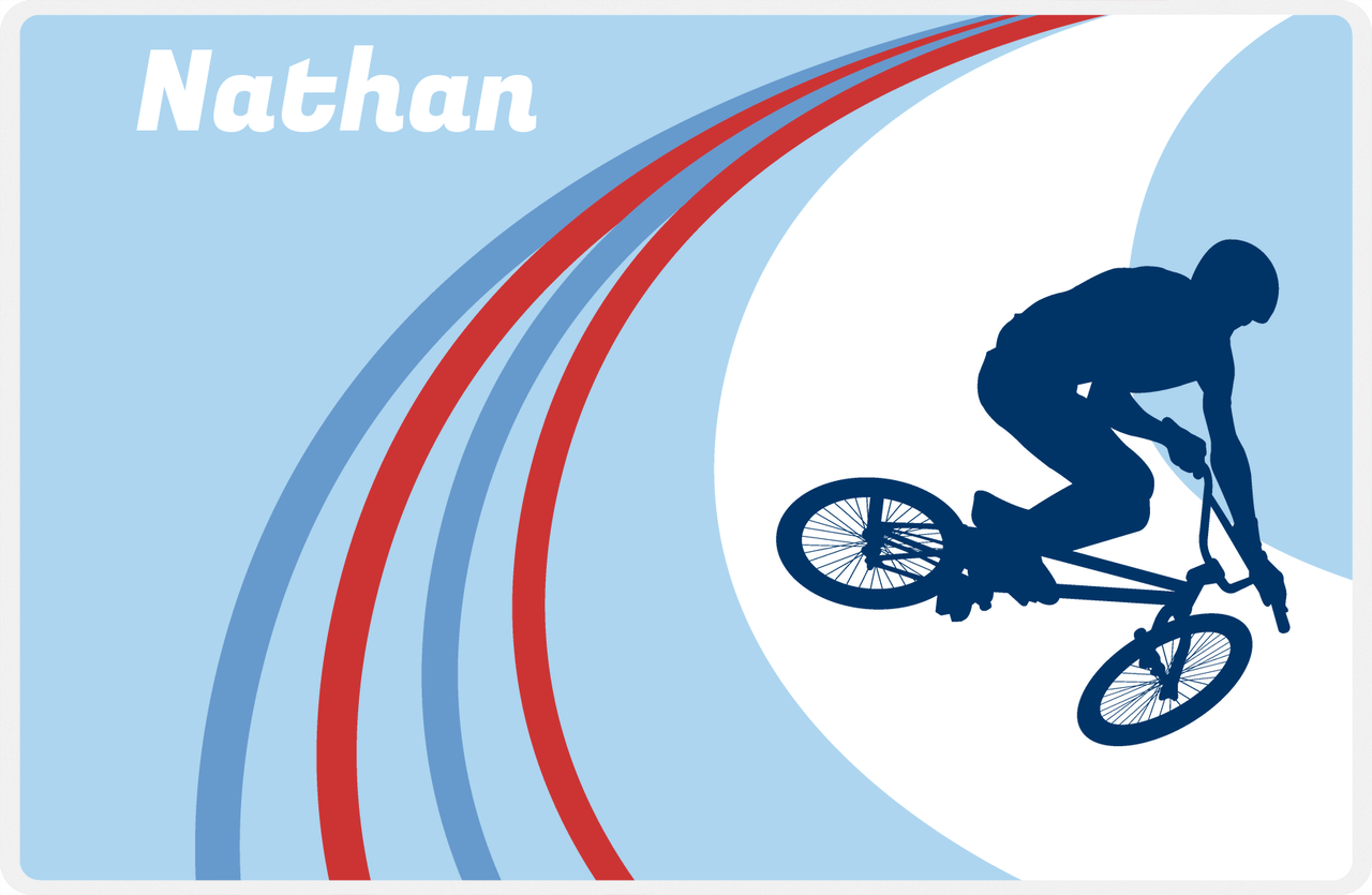 Personalized Bicycle Placemat X - Cyclist Silhouette II -  View
