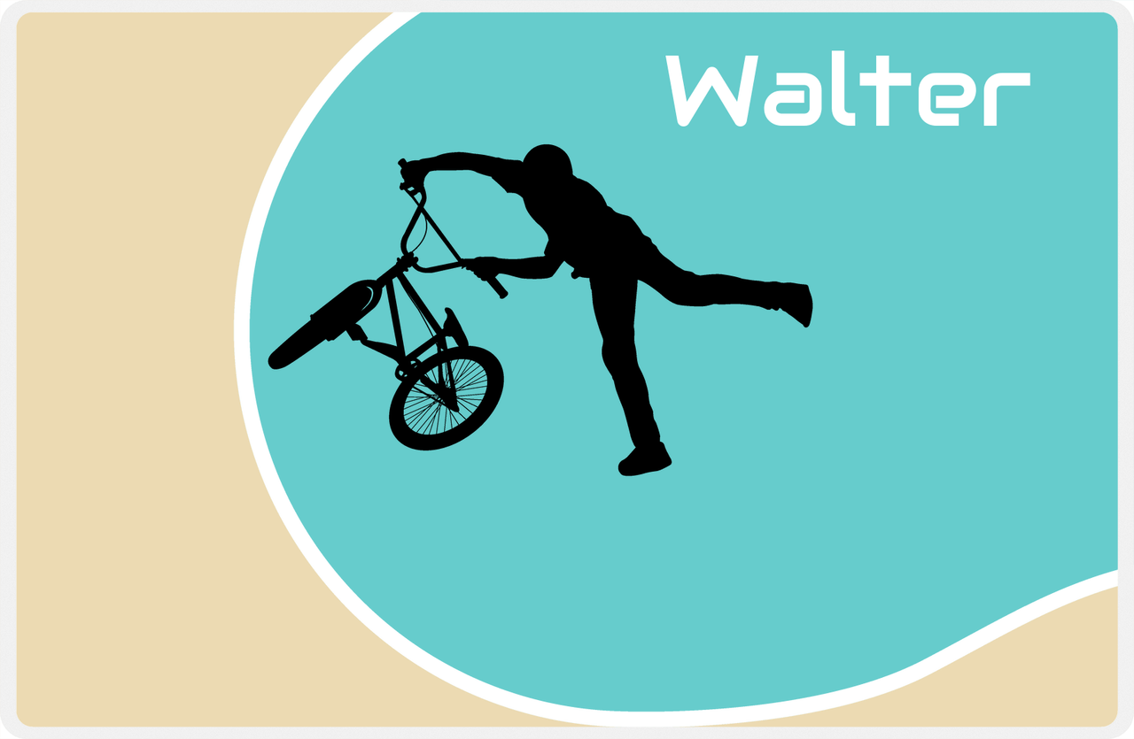 Personalized Bicycle Placemat XI - Cyclist Silhouette I -  View
