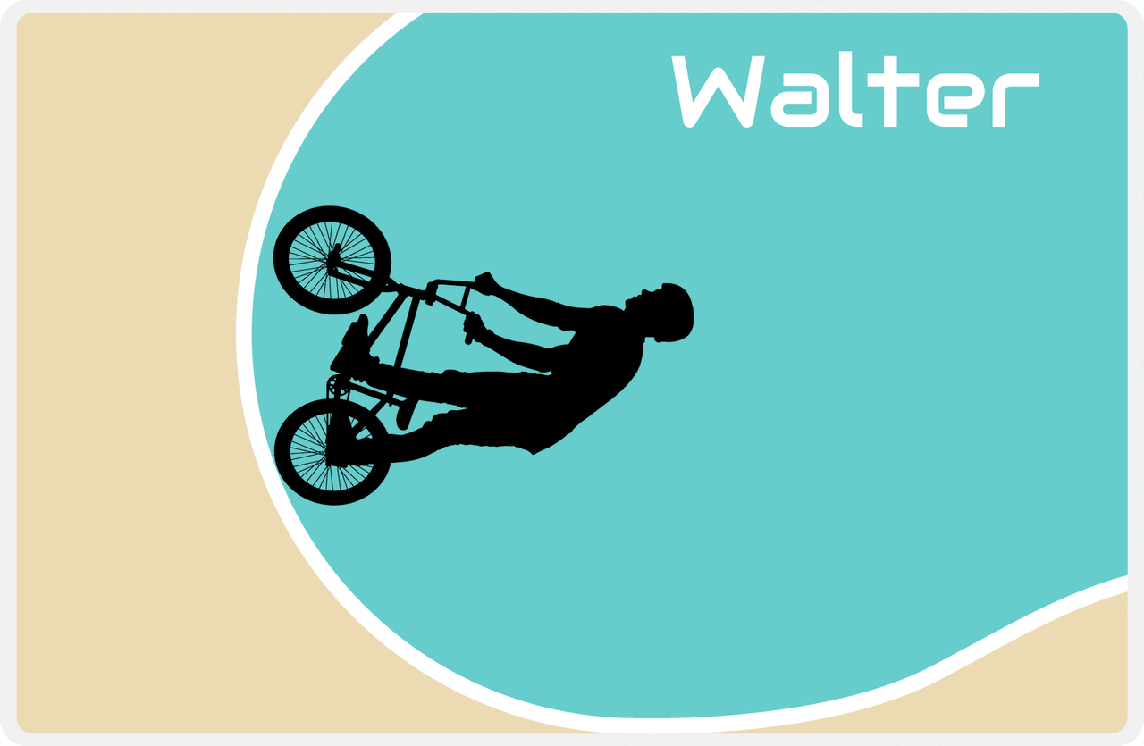 Personalized Bicycle Placemat XI - Cyclist Silhouette IV -  View