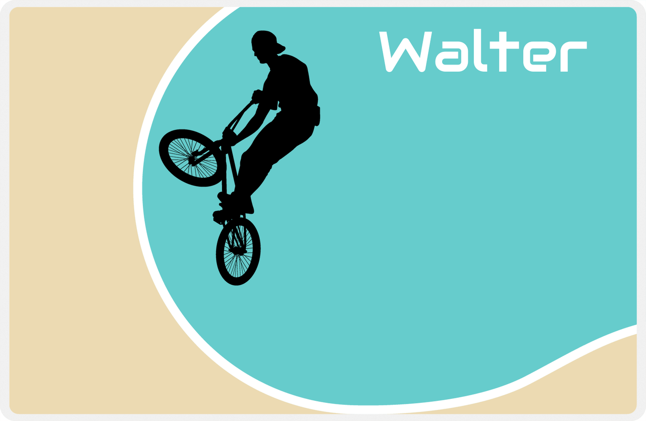 Personalized Bicycle Placemat XI - Cyclist Silhouette V -  View
