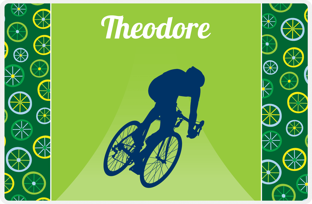Personalized Bicycle Placemat XII - Cyclist Silhouette I -  View