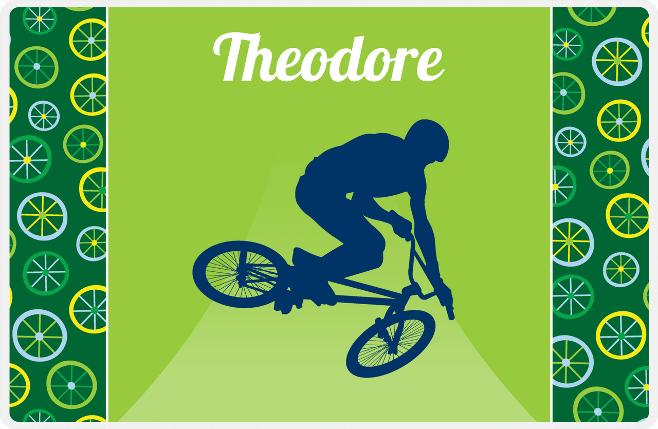 Personalized Bicycle Placemat XII - Cyclist Silhouette III -  View