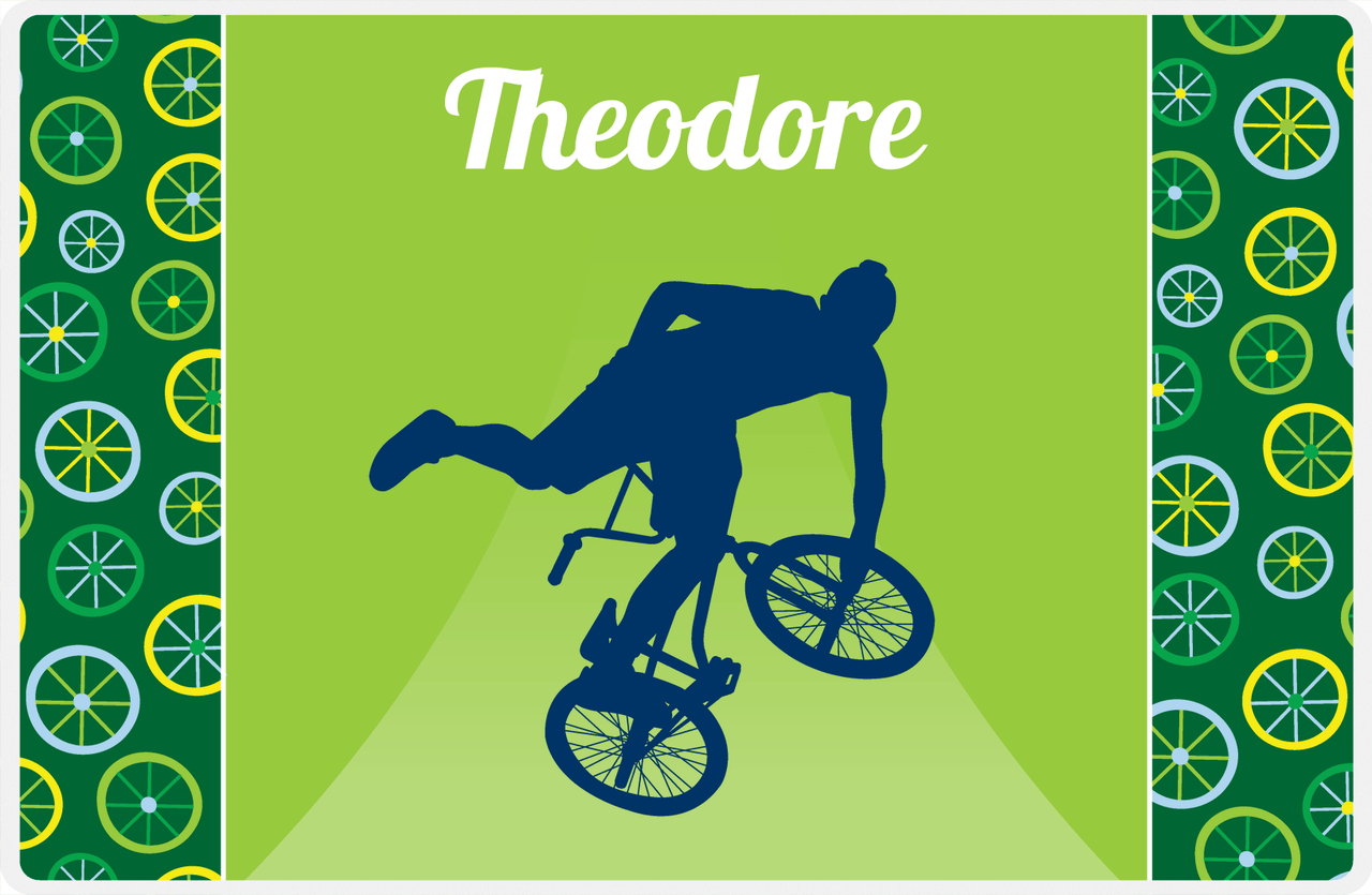 Personalized Bicycle Placemat XII - Cyclist Silhouette IV -  View
