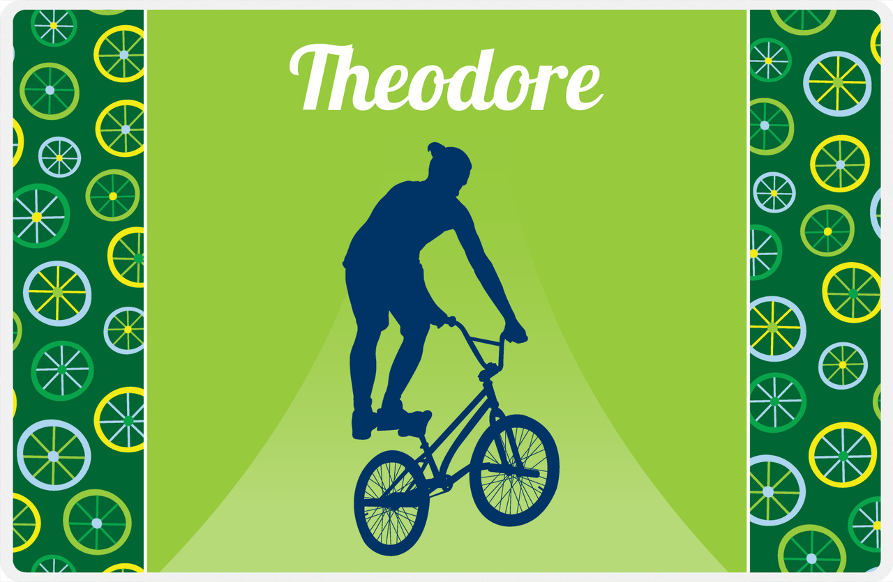 Personalized Bicycle Placemat XII - Cyclist Silhouette VI -  View