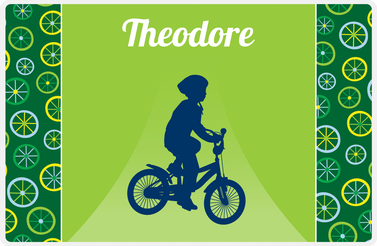 Personalized Bicycle Placemat XII - Cyclist Silhouette VIII -  View