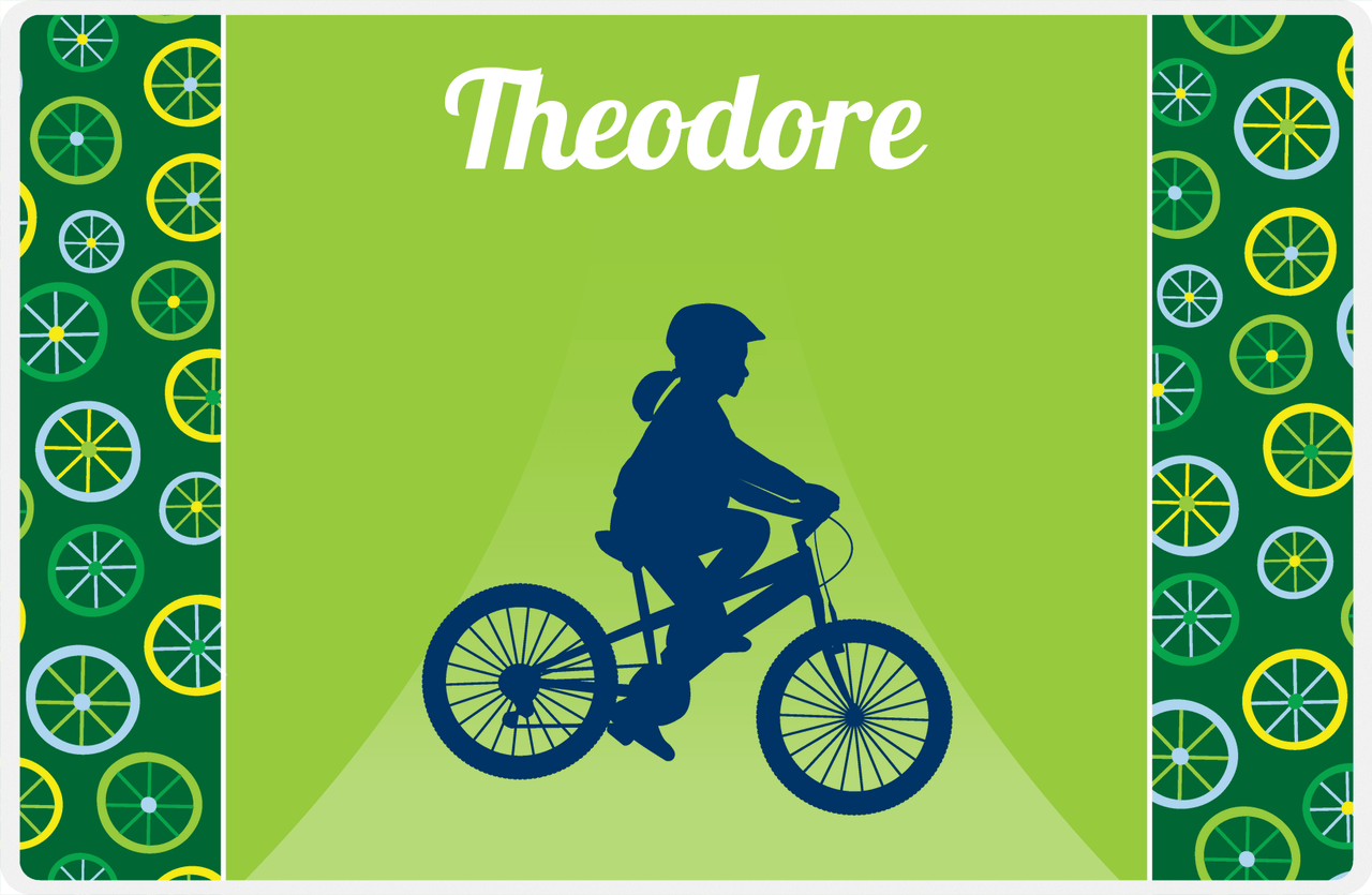 Personalized Bicycle Placemat XII - Cyclist Silhouette IX -  View